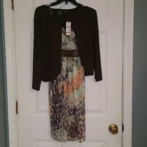 NWT B. Moss dress and cover cardigan