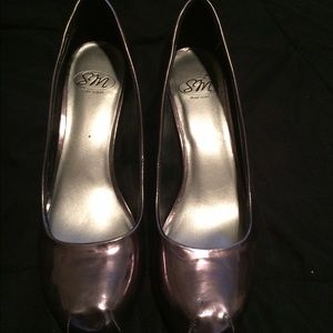 Silver prom shoes