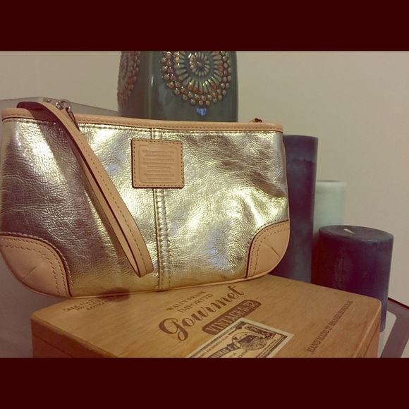 Coach Metallic Gold Large Clutch