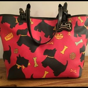 Dooney&Bourke red Scottie dog coated canvas