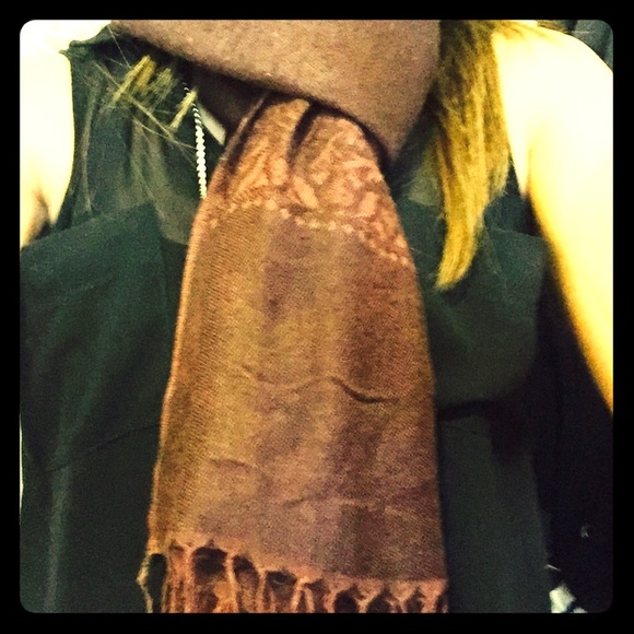 Brown patterned scarf