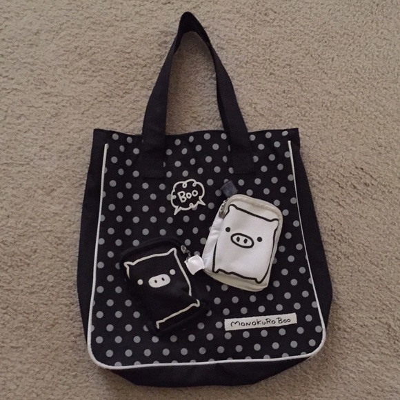 Black And White Kawaii Pig Bag