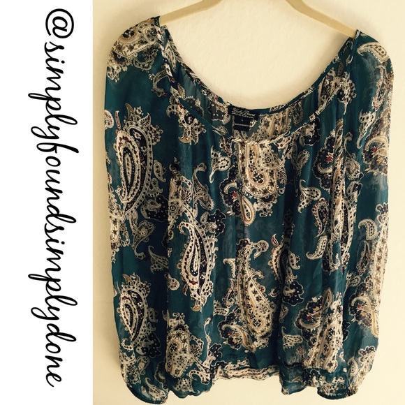Lucky Brand Sheer Long Sleeve Top