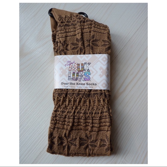 ❄️New Muk Luks Fairisle Over the Knee Socks - Picture 1 of 2