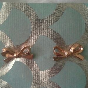 kate spade new york rose gold bow studs