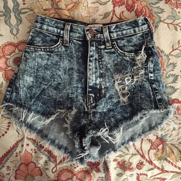 High waisted jean shorts