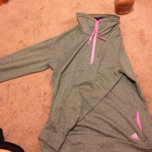 Grey and Pink Adidas pullover