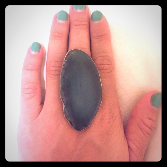 Turquoise large stone cocktail ring