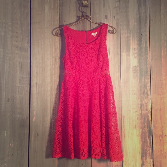 Xhilaration Size Small Coral Dress, Crochet, Lined - Picture 1 of 3