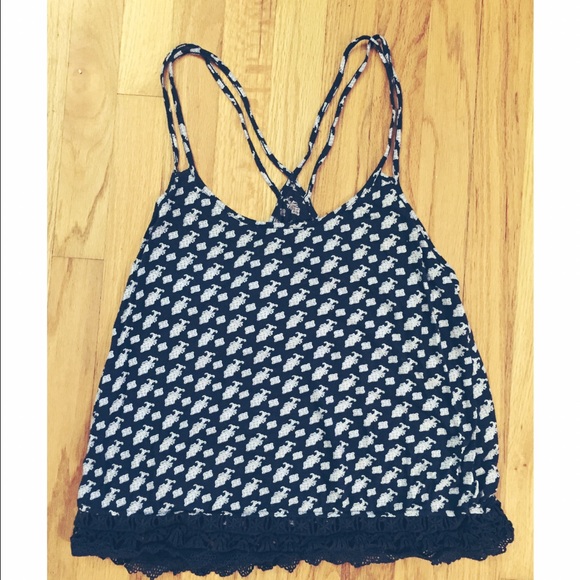 Patterned Navy Blue Tank From American Eagle💙🌞