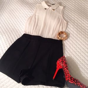 Doe and Rae Black and White Romper