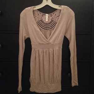 Mauve Sweater with Intricate Design