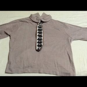 💜vintage purple fake tie zip up collared shirt💜