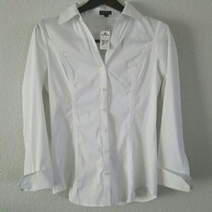 Brand new Express white button down