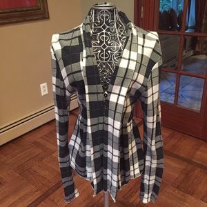 Flannel print blazer