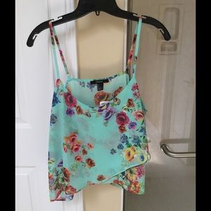 NWT cute floral crop tank top