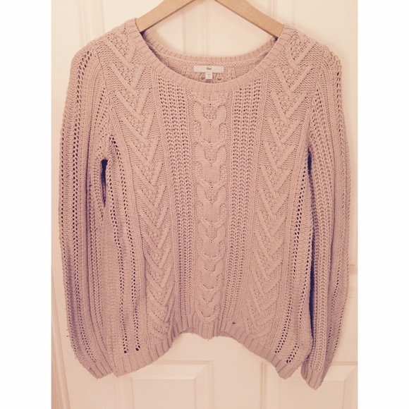 Cable-Knit Sweater, Light Blackberry