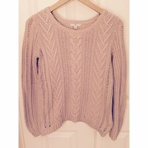 Cable-Knit Sweater, Light Blackberry