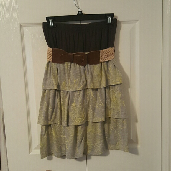 Tube dress with belt