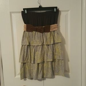 Tube dress with belt