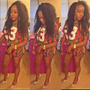 BUNDLE Tropical floral print jersey top