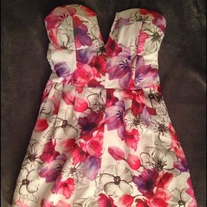 Floral Romper with Lace-up Back