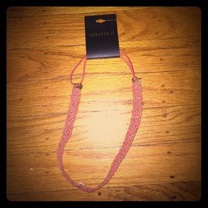 Forever 21 Coral/Gold braided headband