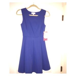 Blue Pleated Dress-size Small in Women