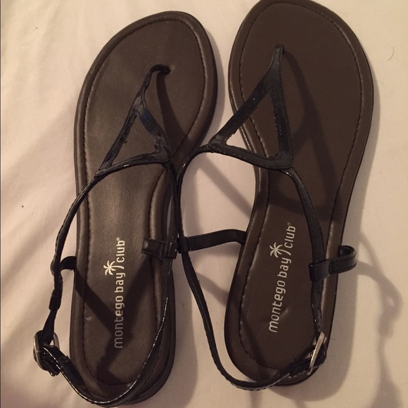 Black and brown sandals