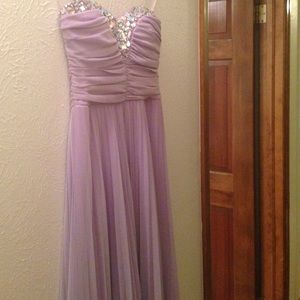 Formal lavender strapless prom dress (size 5)