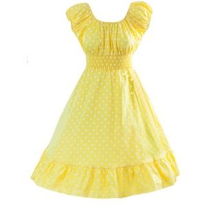 Yellow polka dot swing dress 3X