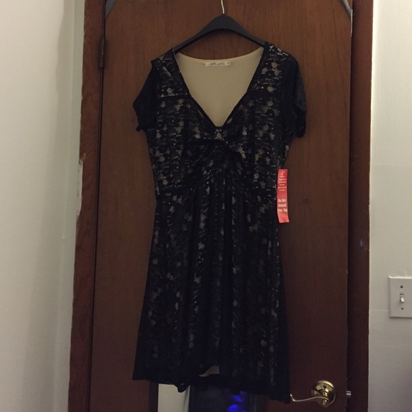 cute nude & lace plus size dress