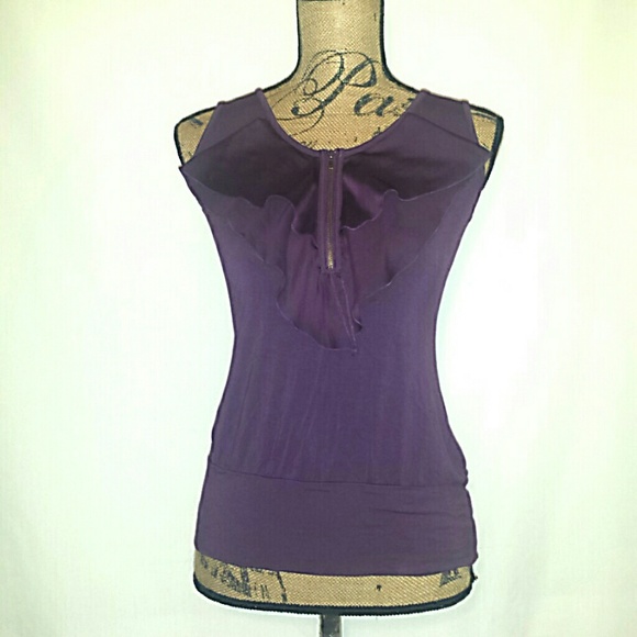 BCBG purple sleevless top