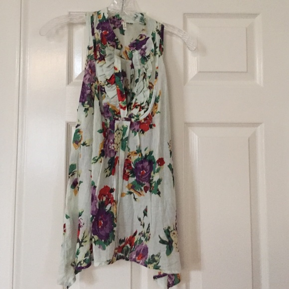Floral Racerback Blouse Size Small