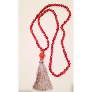 RED TASSEL NECKLACE