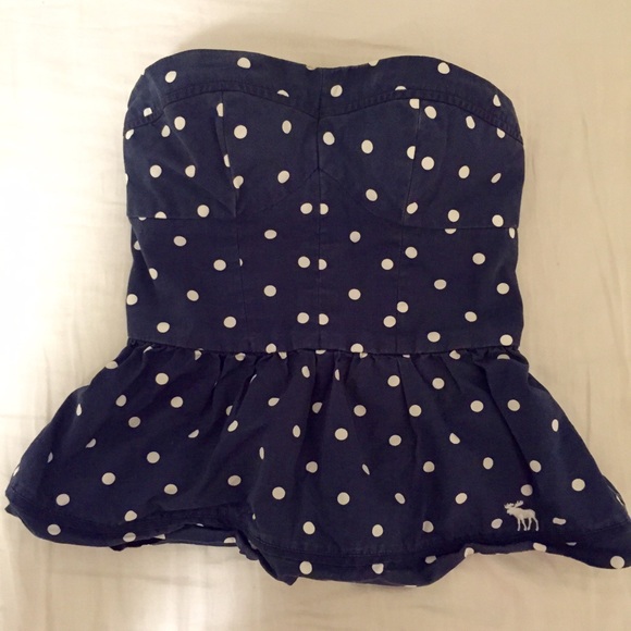 Strapless polka dot top Abercrombie & Fitch SIZE S