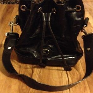 Black leather purse