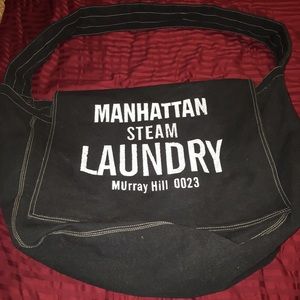 X-Large Black Denim over shoulder satchel bag