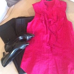 Express Pink Ruffle Blouse (size M)