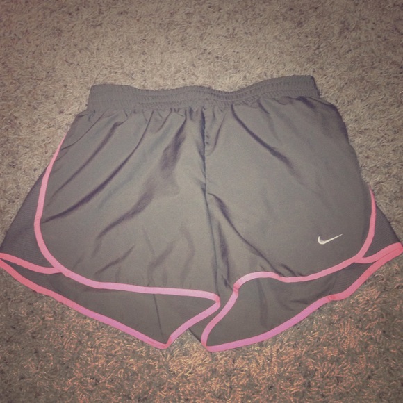 Black and pink Nike running shorts