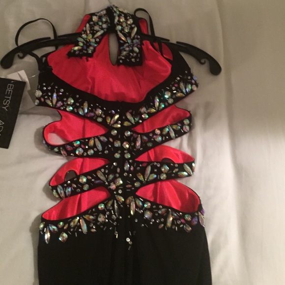 BRAND NEW Black-gemmed Prom dress - Picture 3 of 4