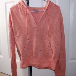 coral & floral printed sweatshirt