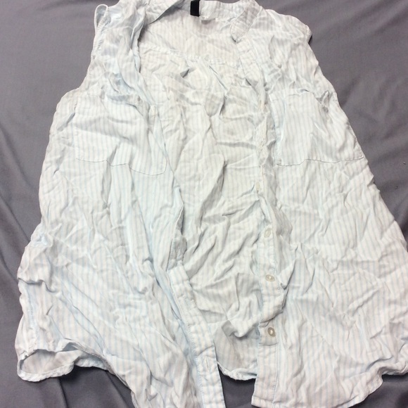 Blue and white stripped sleeveless vest - Picture 1 of 1