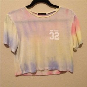 New York 32 Varsity Brandy Melville Crop Top