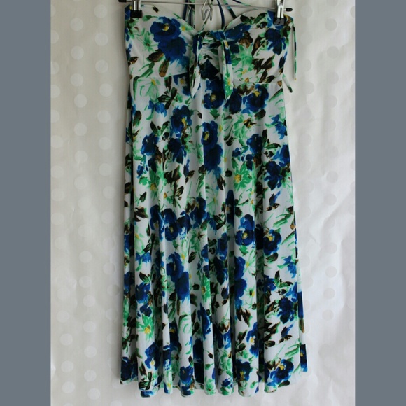 Blue and Green Summer Dress - Picture 2 of 4