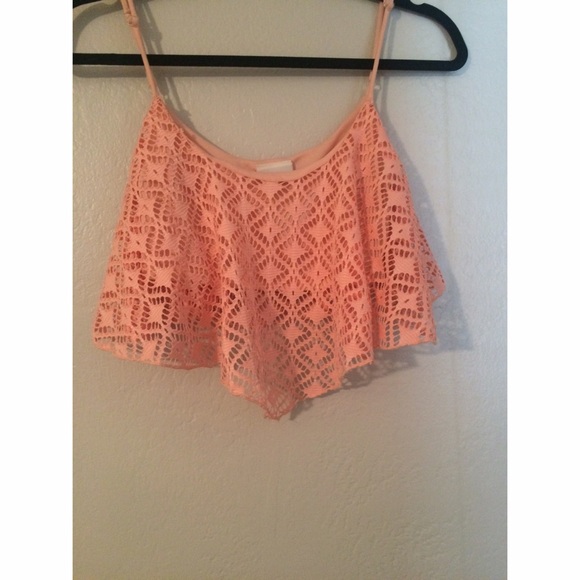LA Hearts Lace Crop Top