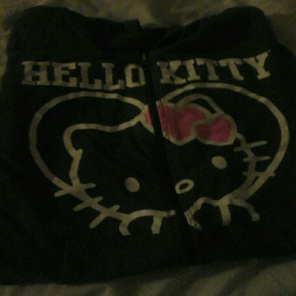 GREY HELLO KITTY SWEATER ZIP UP - Picture 1 of 1