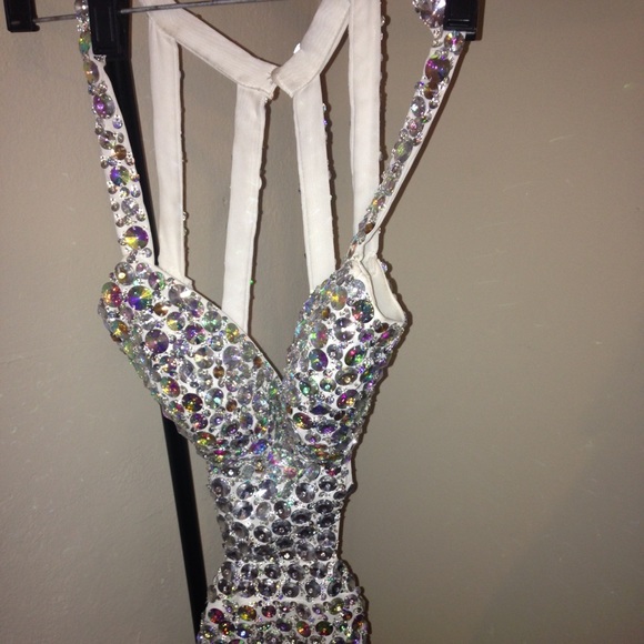 Long Rhinestone Prom dress/Ball Gown