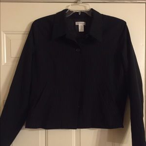 Black pinstripe blazer
