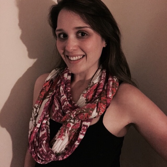 Abstract floral cotton infinity scarf